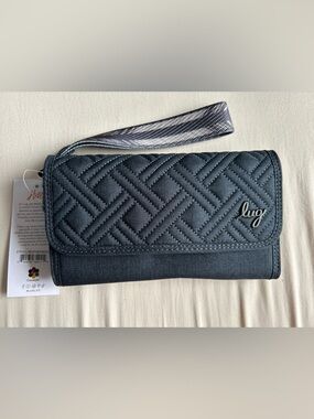 LUG STROLL RFID WRISTLET WALLET HEATHER INDIGO NWT